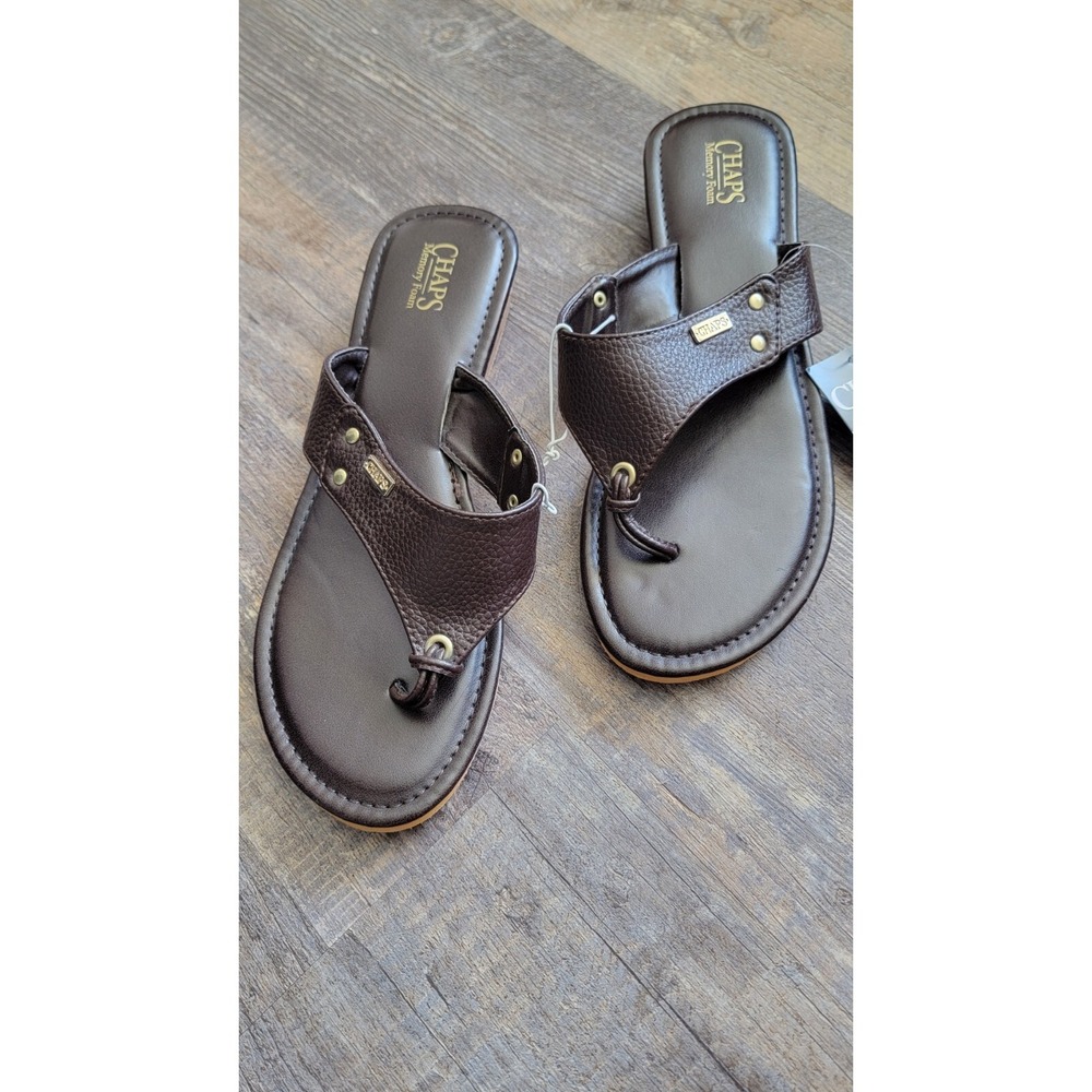 Chaps Women's Casual Sandal. Low Wedge Heel. Memory Foam Women's‎ Size 7-8